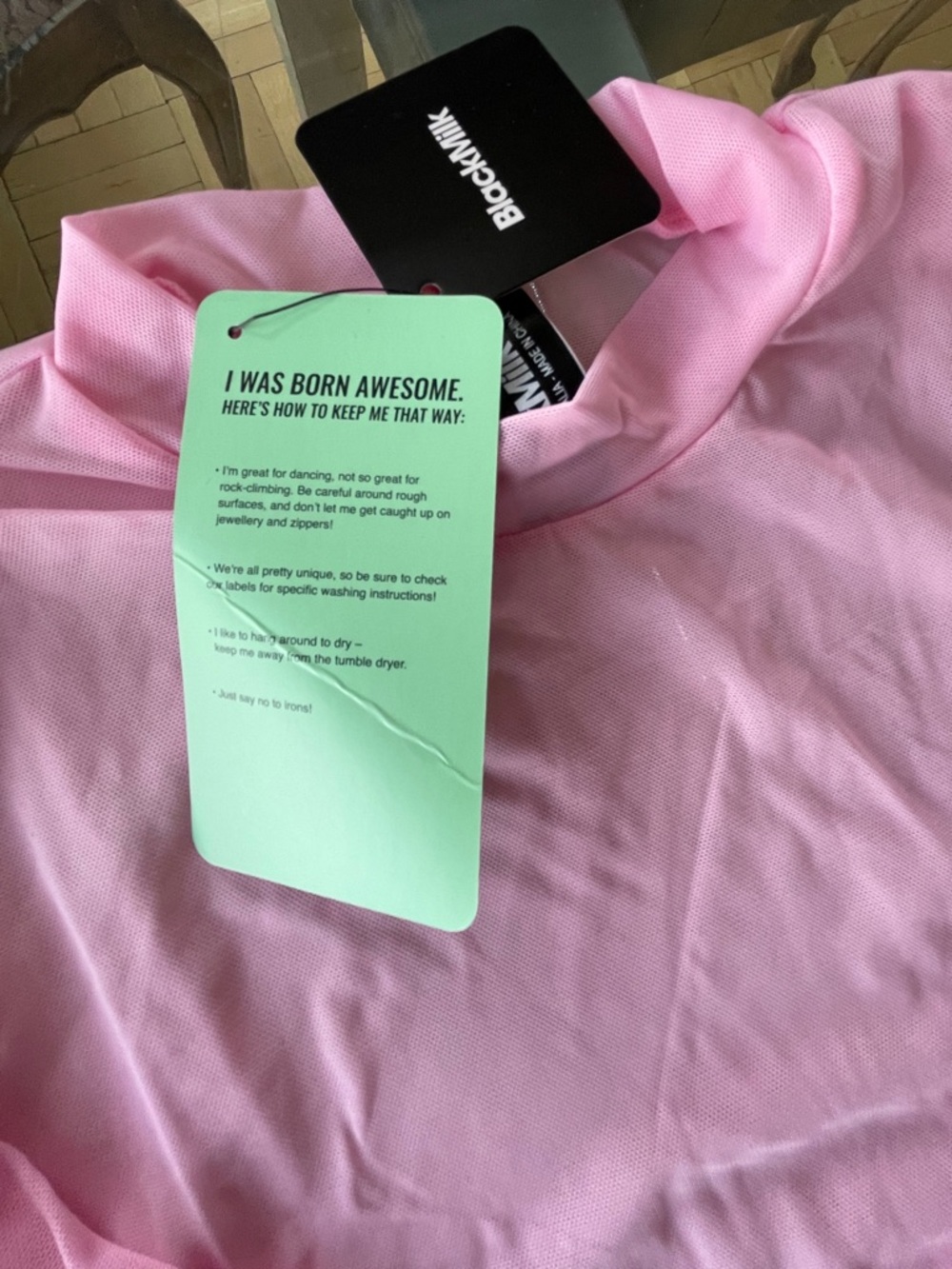 Blackmilk Vivid Light Pink Mesh Long Sleeve Top - Picture 3 of 4